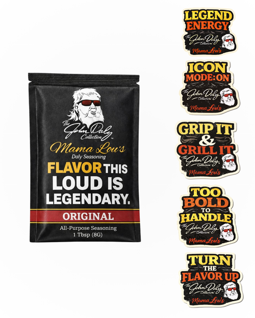 John Daly Sticker + Mama Lou’s Original Seasoning Sample – $3 (Free Shipping)